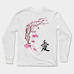 Japanese cherry tree with flowers - Love Long Sleeve T-Shirt
